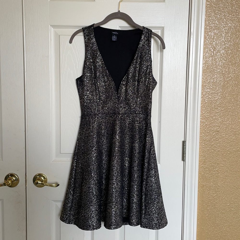 Black and gold sparkly dress